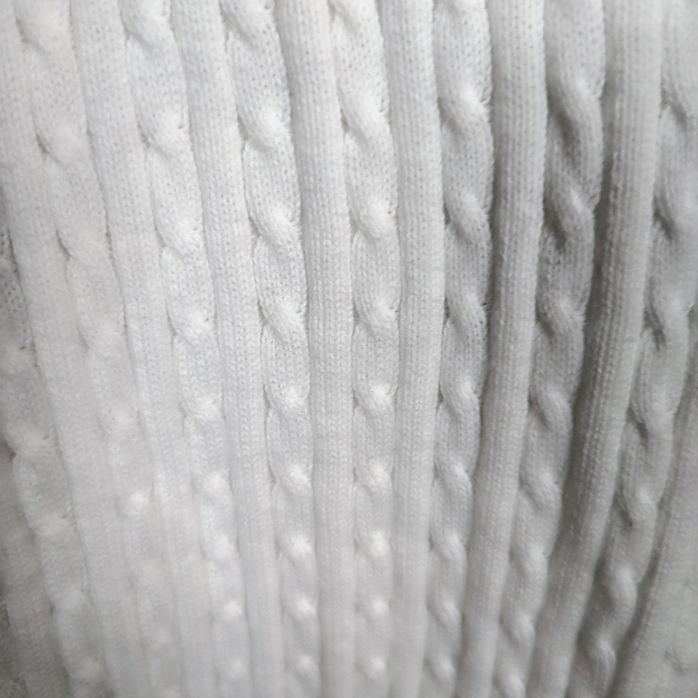 NWT Jeanne Pierre Womens M Cable Knit Sweater Vest White Cotton Preppy Old Money - Picture 6 of 8